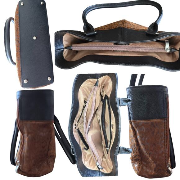GTM-63 Traditional Open Top Tote Debossed Suede Leather Gun Tote'n Mamas - Picture 7 of 8